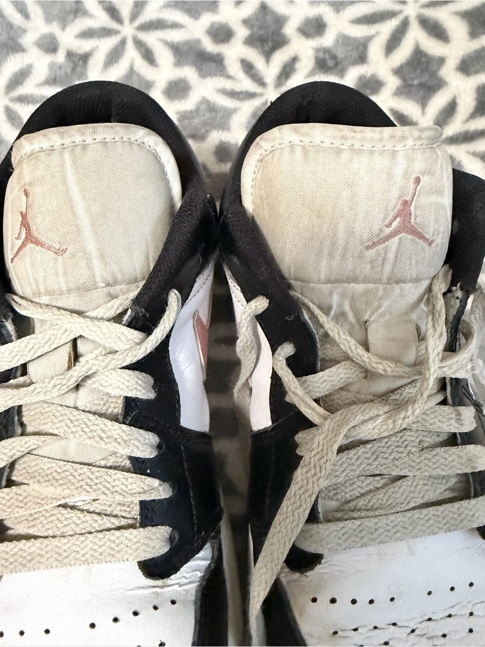 Air Jordan 1 White rust pink and black